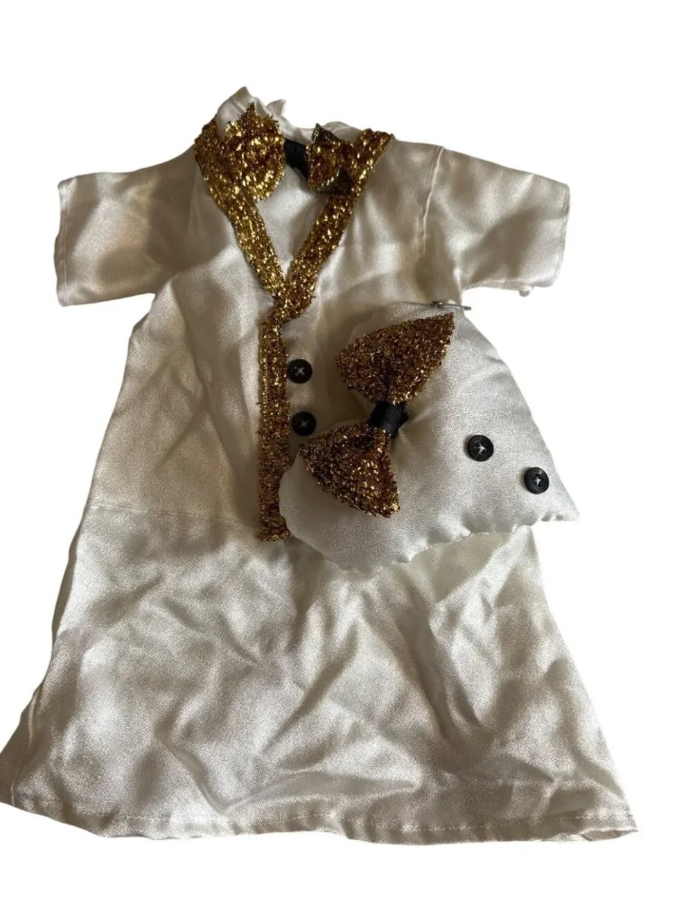 Vintage Doll Dress Set Satin & Lace 6 Outfits Ivory & Pink Bow Macthing Pillows